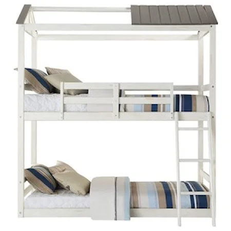 Twin/Twin Bunk Bed with Cottage Style Roof